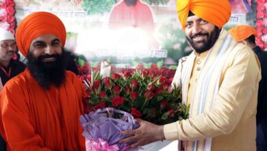 Hry CM Saini with Baba Bhuman Shah Gaddi Mahant Shri Brahma Das Ji